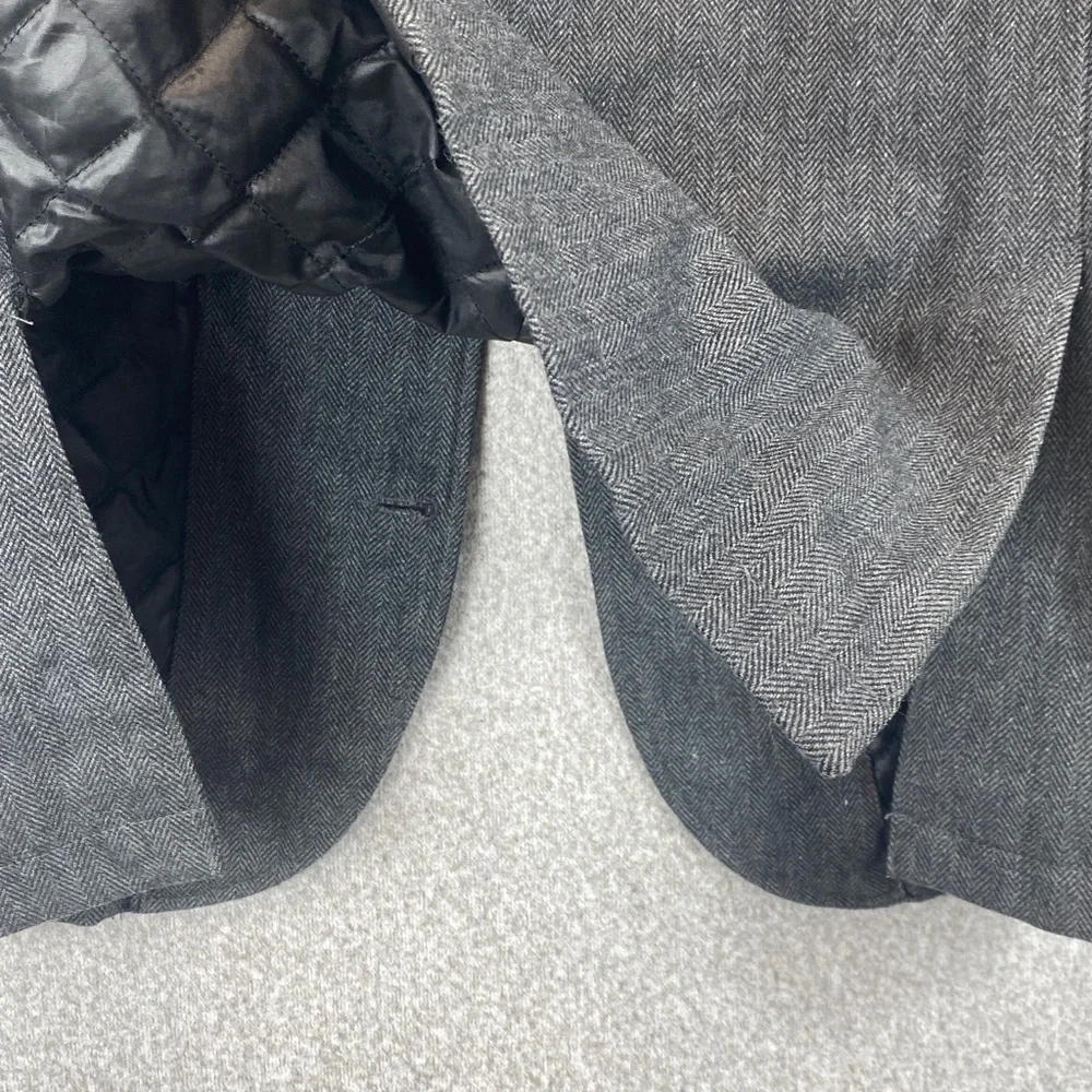 Zara man herringbone blazer XL elbow patch quilted lining winter Young Division